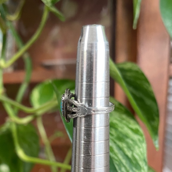 TURQUOISE vintage midi ring Sz 2.5 - Picture 4 of 5